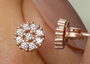 Heliophilia Silver Pendientes de Plata de Ley 925 con Oro Rosa y Circón